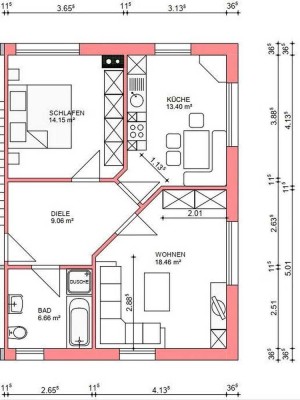 Hochwertige 2 Zimmer Wohnung im Stadtteil Cham/Janahof