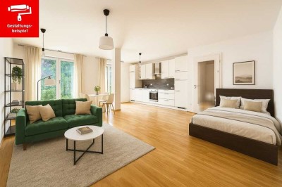 Zentral, ruhig, hochwertig - 1 Zimmerwohnung mit Garten