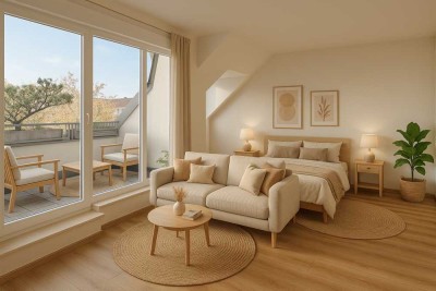 Charmante Dachgeschosswohnung mit Loggia & TG-Stellplatz – Nähe Isar & Flaucher