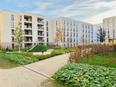 Gehoben: Neubau im Erstbezug, 2 ZKB mit EBK und Balkon, provisionsfrei