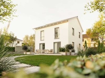 Modernes Stadthaus mit Fernblick auf sonnigem Grundstück im Bayerischen Wald