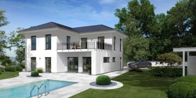 Gehobener Wohnkomfort mit schöner Aussicht- Moderne City Villa mit großem Grundstück