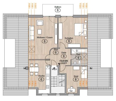 3-Zimmer-Dachgeschosswohnung in attraktiver Wohnlage mit Blick ins Grüne