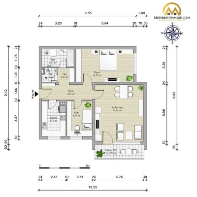 Zuhause ankommen – Ihre neue 3-Zimmer-Wohnung