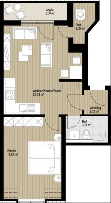 Moderne 2-Raum-Dachgeschosswohnung mit Loggia in Leipzig-Connewitz – Erstbezug nach Sanierung