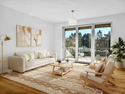 ERSTBEZUG: Drei-Zimmer-Wohnung, barrierefrei, Energie: A+, Balkon bzw. Terrasse, Photovoltaikanlage