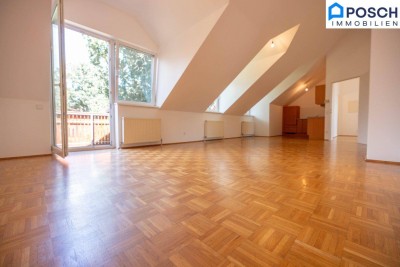 Ruhige, helle 3 Zimmer mit 36 m² Wohnküche und 7,8 m² Balkon, 1. OG, Dachgeschoss