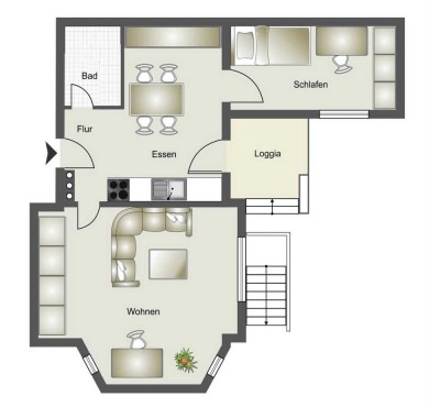 2ZKB - Modernisierte Altbauwohnung in alter Sandstein Gründerzeitvilla