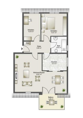 Obergeschosswohnung mit Balkon zu vermieten!