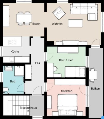 Helle 3,5-Zimmer-Wohnung mit gehobener Innenausstattung, EBK und Balkon in Pleidelsheim