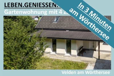 IN 3 MINUTEN AM WÖRTHERSEE, 4 ZIMMER GARTENWOHNUNG