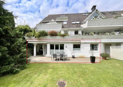 Außergewöhnliche Gartenwohnung in traumhafter Lage! Hochwertige 3-Raum-Wohnung mit großer Terrasse
