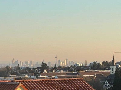 Traumhafte Penthouse-Wohnung mit gr. Dachterrasse u. genialem Blick auf Frankfurts Skyline u. Taunus