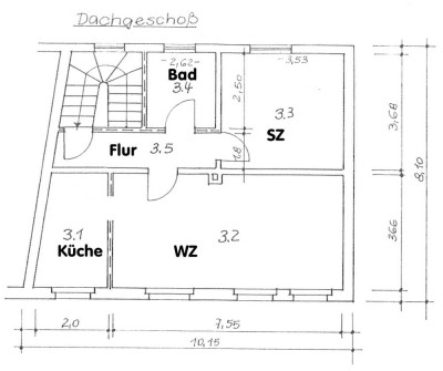 großzügige 2-Zimmer-Dachgeschosswohnung