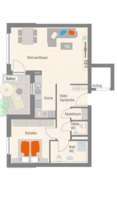 Ansprechende 2,5-Zimmer-Wohnung mit EBK und Balkon in Besigheim