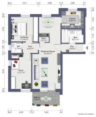 Ideal als Kapitalanlage - Schöne 3 RW mit Balkon und PKW-Stellplatz