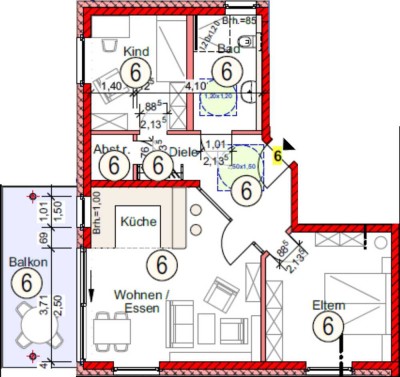 Hochwertige NEUBAU – 3-Zimmer-Eigentumswohnung im 1. OG mit Balkon in ruhiger, zentraler Lage