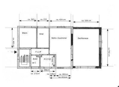 Attraktive 3-Zimmer-DG-Wohnung 35m² Dachterasse