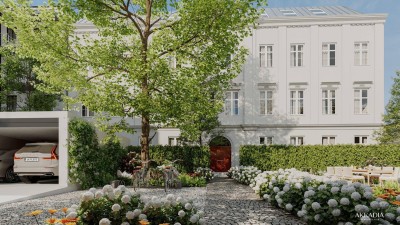 Kleinod mit Stadtgarten | Großzügige Altbauwohnung mit Balkon und 3,4 m Raumhöhe