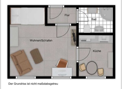 Geschmackvolle möblierte 1-Raum-Wohnung in Mannheim-Lindenhof
