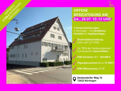Dachgeschoss Denkmalflair, Carport, €37.5k Tilgungszuschuss - KfW EH70EE, Denkmal-AfA