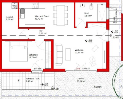 Exklusive 2,5-Zimmer-Souterrain-Wohnung mit gehobener Innenausstattung mit Einbauküche in Hessigheim