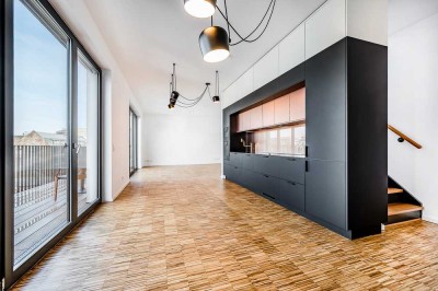 Panoramablick über die Stadt- Spektakuläres Penthouse mit Rooftop- Terrasse und zwei Balkonen