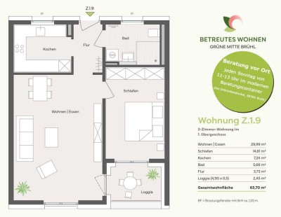 BETREUTES WOHNEN - Großzügige 2-Zimmerwohnung