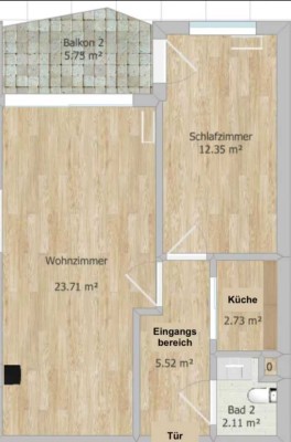 Schöne 2-Zimmer-Wohnung mit Balkon und Einbauküche in Immenreuth / Günzlas