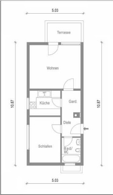 Geschmackvolle 2-Zimmer-Souterrain-Wohnung mit Balkon und EBK in Heidelberg