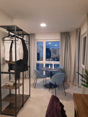 Modernes, möbliertes 1-Zimmer-Apartment mit Einbauküche in neuem Gebäude – Eching bei München