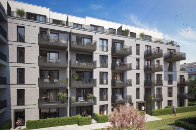 Neubau-Eigentumswohnung mit 3 Zimmern, Balkon und Stellplatz. Effizienzhaus 40-Standard + QNG