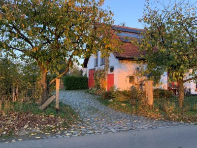 Stadtnahe Landhauswohnung, mit Terasse, Hof u. Garten