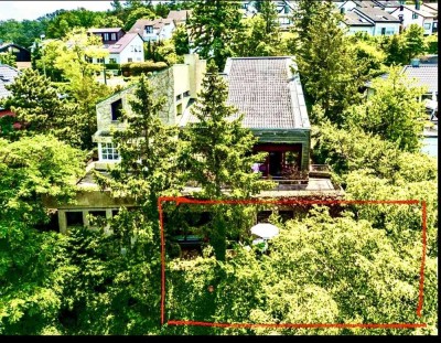 Panoramablick aus Architektenmeisterwerk im Stil der Midcentury Moderne in Bestlage
