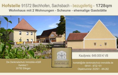 Hofstelle mit bezugsfertigen Wohnungen und Scheune