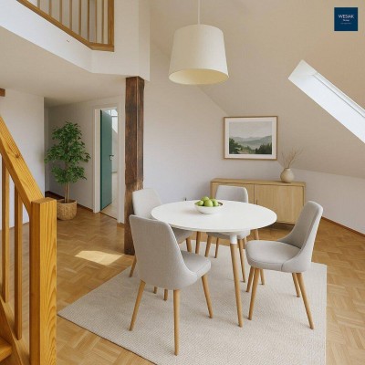 Charmante Maisonette in Graz: 2 Zimmer und Loggia Nähe Jakominiplatz