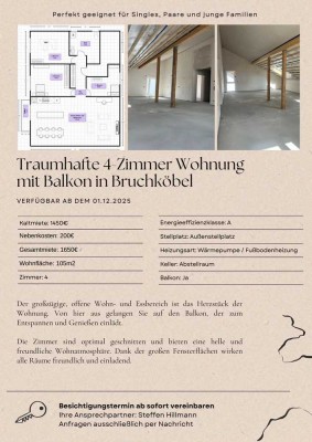 Neubau-Erstbezug: Moderne 4-Zimmer-Wohnung mit Balkon
