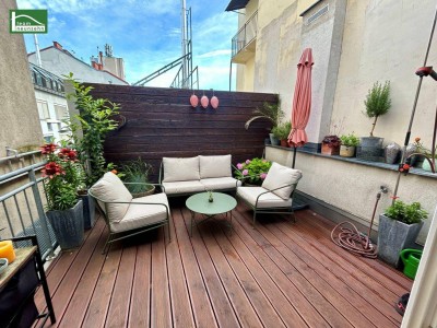 Rarität im Barock-Häuschen! Charmante Altbau-Dachgeschoss-Maisonette-Wohnung Nähe Augarten! Neben der U2! Wohngenuss auf 3 Ebenen mit Terrasse!