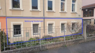 Attraktive 2-Zimmer-Souterrain-Wohnung mit gehobener Innenausstattung in Dresden