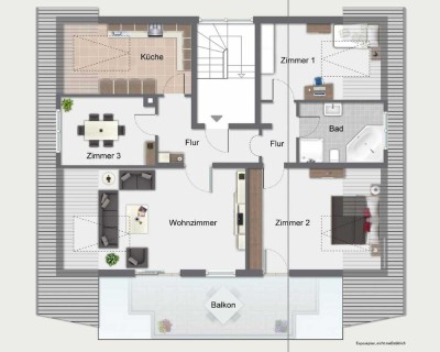 Helle und familienfreundliche 4-Zimmer-DG-Wohnung mit großzügigem Balkon und Klimatisierung