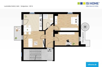 moderne 3-Raumwohnung mit Sonnenbalkon im ruhigen Hinterhaus - WE16