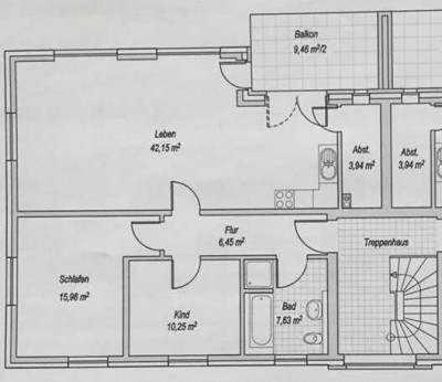 835 €, 91 m², 3 Zimmer Neubauwohnung