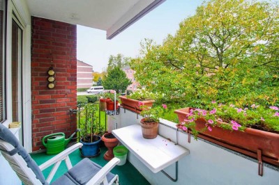 Helle 2-Zimmer-Wohnung mit Sonnenbalkon mit Gartenblick in ruhiger Lage