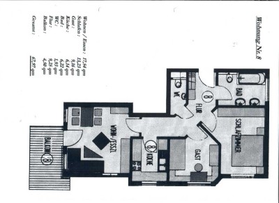 Gepflegte 3-Zimmer Wohnung mit Balkon im 2. OG in Winnenden