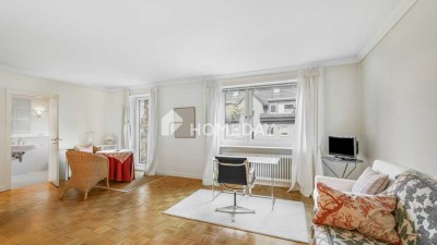 Gepflegte 1-Zi.-Whg. in Top-Lage mit franz. Balkon (ursprünglich 2 Zimmer, Rückumwandlung möglich)