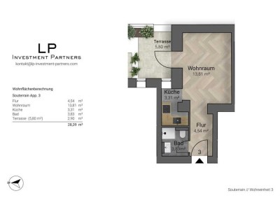 29 m² Apartment mit Terrasse als renditestarke Kapitalanlage im Westend-Süd