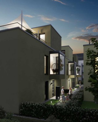 Modernes City-Eckhaus mit Garten und Dachterrassen in Bestlage