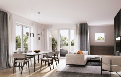 *Helle 2-Zimmer-Wohnung mit Süd-Loggia und Bad en suite in der Fasanerie *