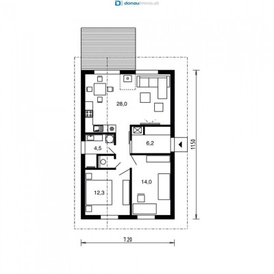 Massivbungalow 66 m² auf Baurechtsgrund in Unterwaltersdorf