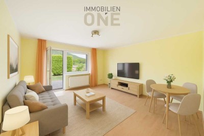 Barrierefreies 1-Zimmer-Appartement mit Terrasse und Garten in naturnaher Lage